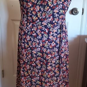 Banana Republic Short Sleeve Floral Midi Wrap Dress